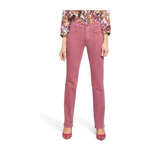 NYDJ Marilyn Straight Wood Rose Pants Womens Sz 4P Petite Stretch Trousers Jeans